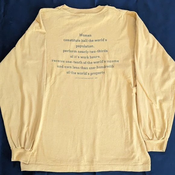 RATM women's rights long sleeve tee T gold yellow anvil large vintage 1995 - Picture 6 of 6